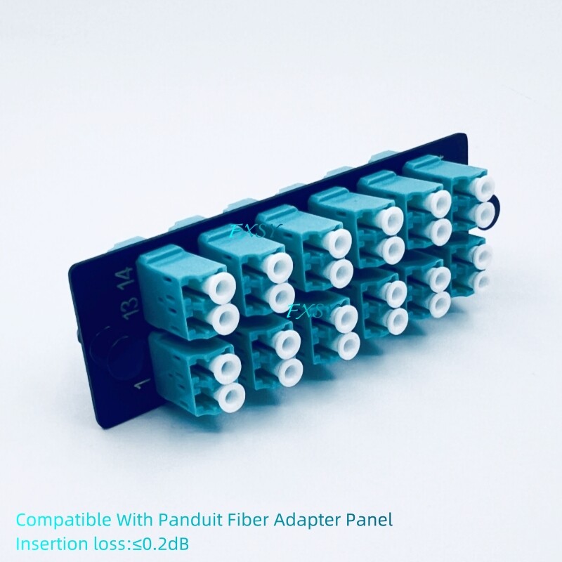 Fiber Optical Adapter Panel OM3 OM4 12 LC Duplex Compatible