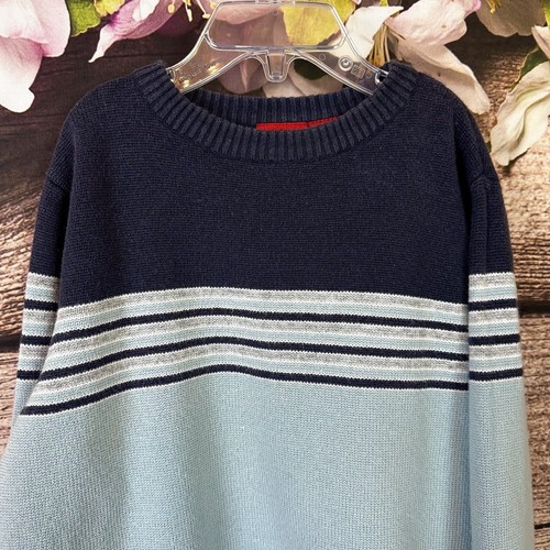Mossimo Little Boys Ramie Blue Sparkle Striped Knitted Soft Sweater Pullover - Picture 2 of 7