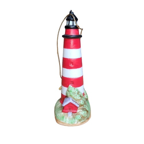 Lefton Assateague Lighthouse Ornament 1994 Christmas 01433 Red White Black - Picture 12 of 20