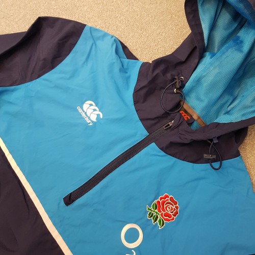 Chaqueta Canterbury England Para Hombres XL Azul Rugby Vaposhield Entrenamiento Lluvia 1/4 Cremallera - Imagen 2 de 11