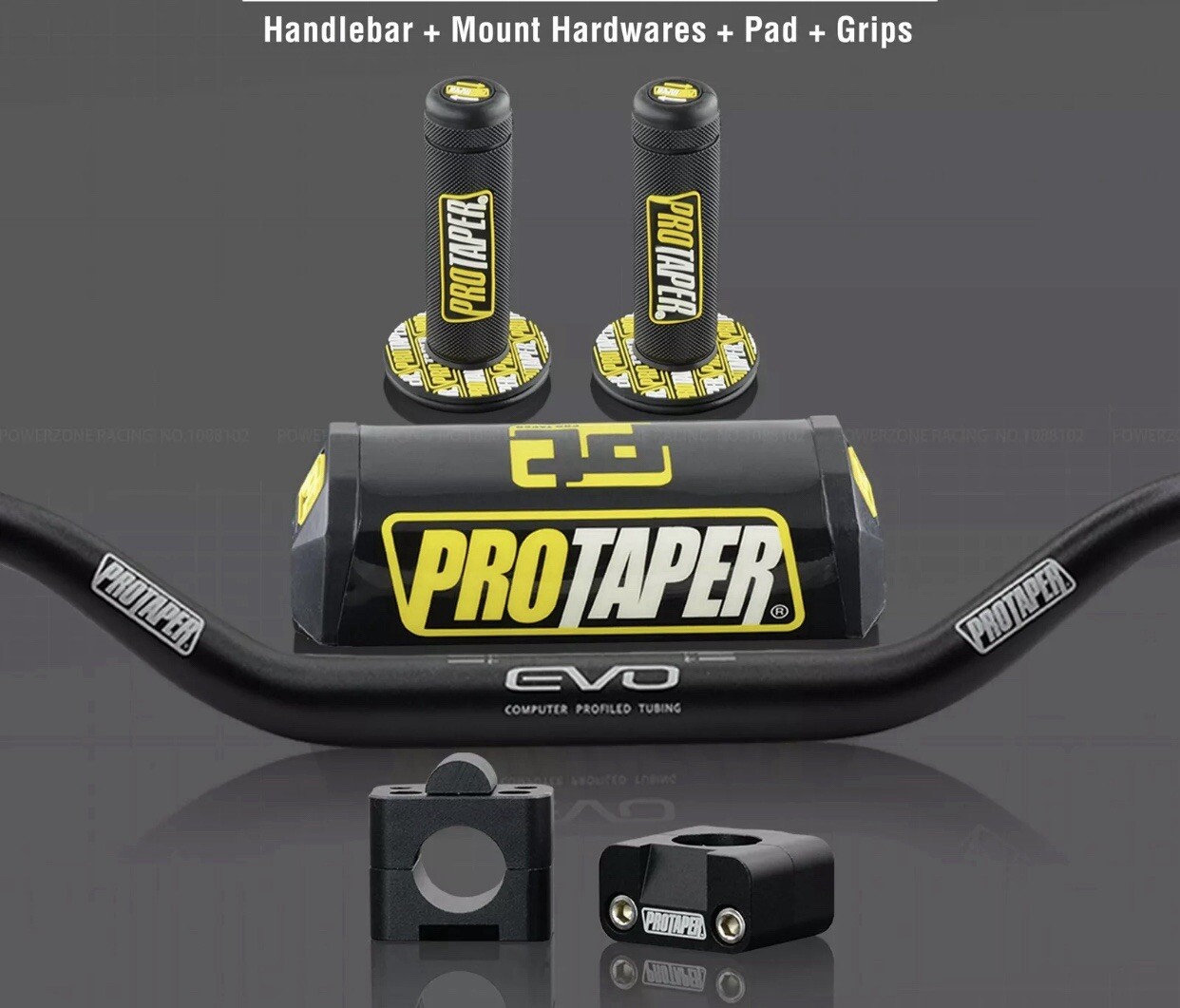 Pro Taper Motocross Enduro Handlebars,Grips,Pad And Clamps long Bar FATBAR BLACK