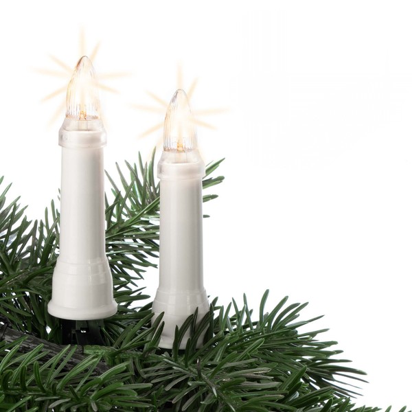 Lichterkette Kerzen AußEn, 20 Lichter, LichtäNge 855Cm, Schaft Weiß, Stecker-image