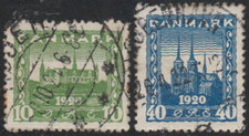 Denmak 1921 SC# 159 - 160 - Reunion of N Schleswig with Denmark - Used Lot # 032