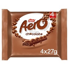 AERO MILK CHOCOLATE BARS 27g - 90g BUBBLE NESTLE Vegetarian Snack Lunch
