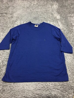 CST Sport Shirt Woman Size 2X blue Cotton Blend Round Neck
