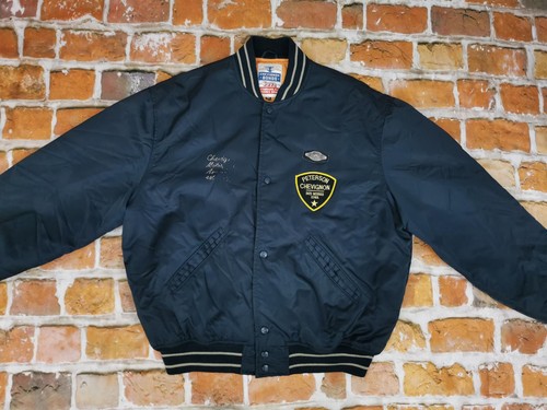 Chevignon Conquest Vintage Bomber Jacket Peterson Petrol Blue Size XXL Tip Top - Picture 2 of 9