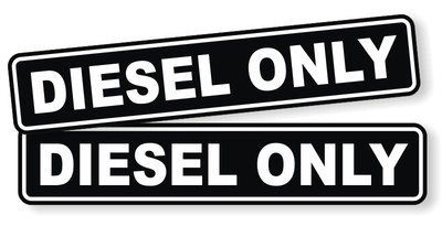 Sticker Bomb Glossy Car & Truck Decals & Vinyl Pair Of 'DIESEL ONLY' Vinyl Stickers - Safety Decals For Trucks, Oil Gas Fuel Labels, Made In USA Truck Safety Sticker - Foto 2