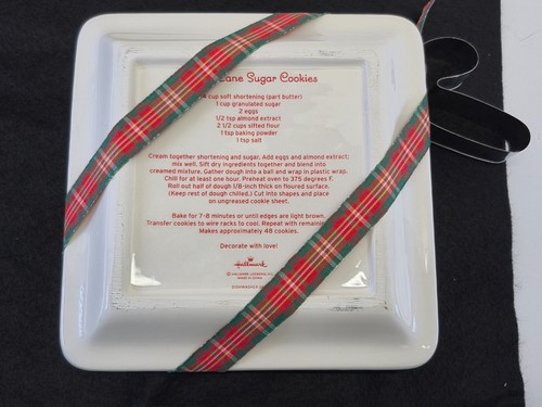 Hallmark Candy Cane Sugar Cookie Plate Platter Dish Cutter Christmas Present 7" - Picture 18 of 18