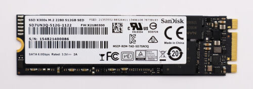SanDisk X300s 512GB M.2 interne SSD Festplatte 2280 B-M-Key D7UN3Q-512G-1122 - Afbeelding 1 van 1