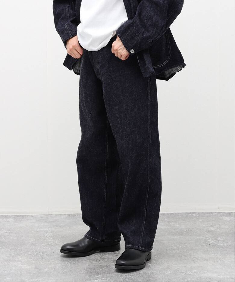 COMOLI BELTED PANTS ネイビー　4 COMOLI Denim Belted Pants Navy 4