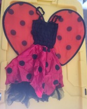 Lady Bug Detachable Wings Halloween Costume SZ 18-24 Months