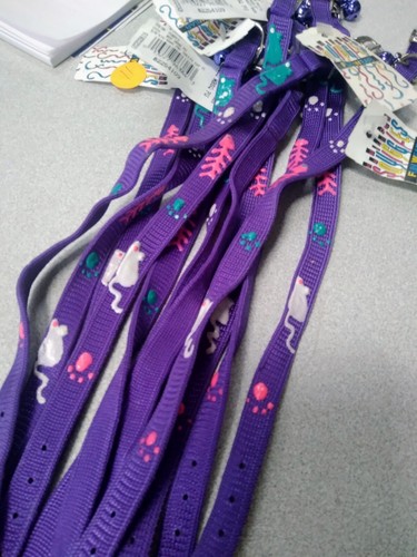 Hamilton Squiggles 3/8" x 14" Small Dog/Cat Collar PURPLE- Lot of 11 - Picture 2 of 3