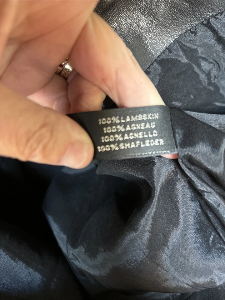 Chaqueta de cuero Ralph Lauren Black Label Collection piel de cordero cuello negro 6 Foto 3 de 4