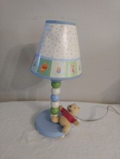Vintage Disney Winnie The Pooh Table Lamp Nursery Night Light with Plush Shade