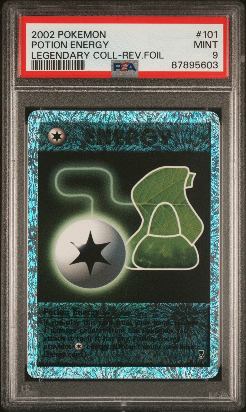 PSA 9 Potion Energy Reverse Holo 101/110 Legendary Collection 2002 Pokemon Card