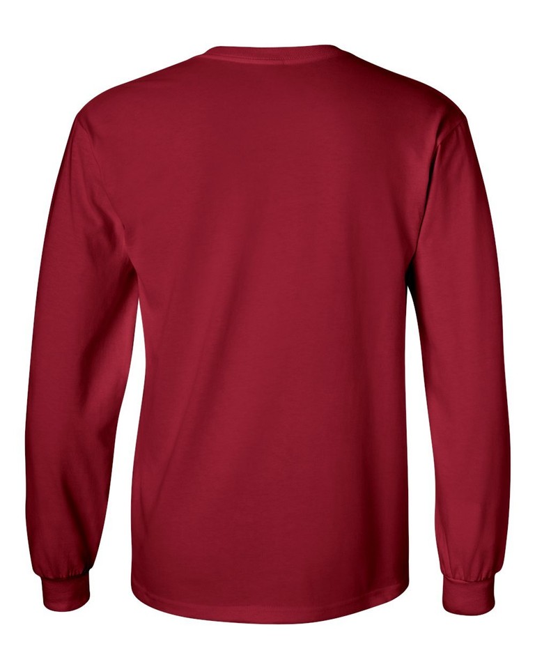 NEW Gildan Men's Ultra Cotton Plain Crew Neck Long Sleeves T-Shirt 2400 ...