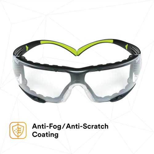 3M SecureFit Safety Glasses SF401AF-FM, Foam, Clear Anti-fog Lens - Picture 10 of 10