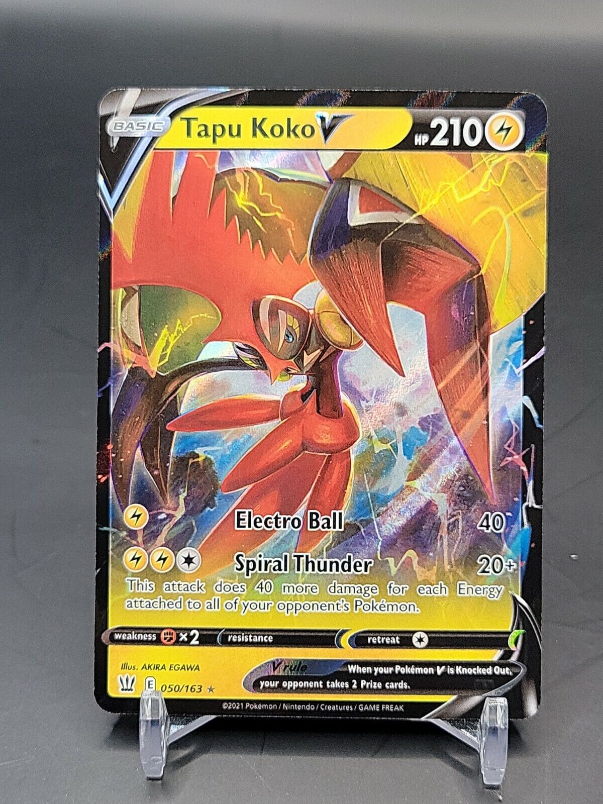 Tapu Koko V 50/163 Battle Styles - Pokemon Card *Pack Fresh* Full Art Rare