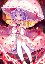 Anime short hair red eyes dress umbrella wings remilia Playmat Gaming Mat