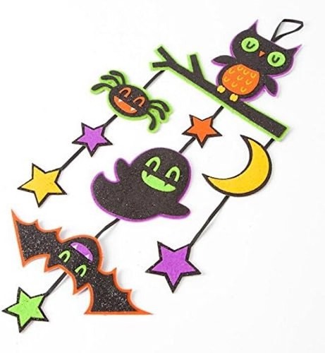 Papyrus Displayable Hanging Glitter Owl Ghost Bat Mobile Halloween Greeting Card - Picture 3 of 4
