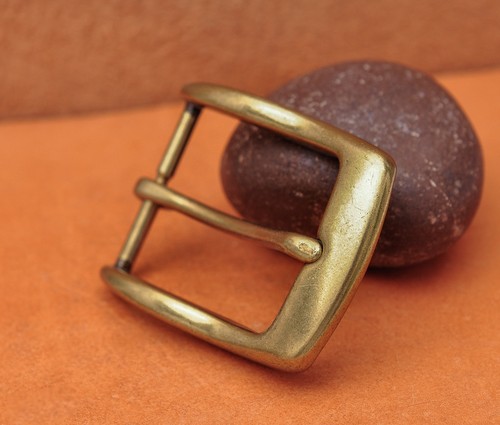35mm Retro Brass Pin Single Prong Clip Buckle for Men Leather Belt Replacement - Picture 4 of 11