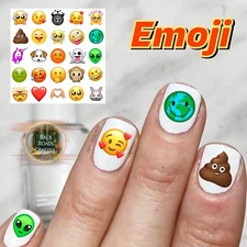 Emoji #2 Waterslide Nail Decals Set Of 50 Instructions & bonus Included