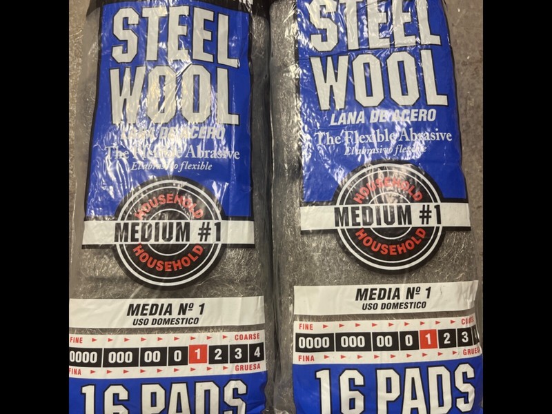 2 bags- Rhodes American STEEL WOOL #1 MEDIUM (16PADS in each bag) BRAND NEW