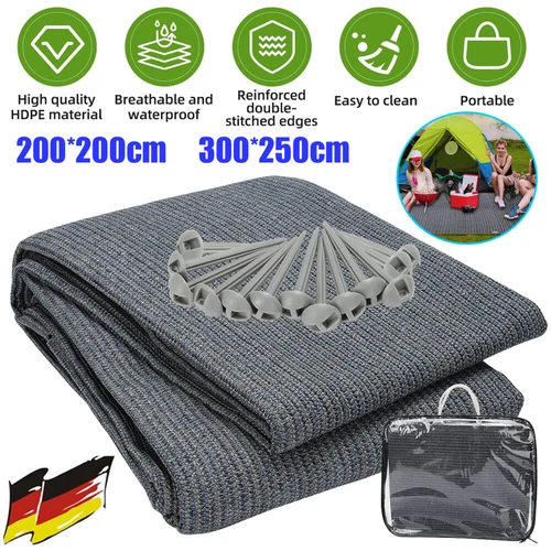 Outdoor Campingmatte Teppich Campingteppich HDPE Vorzeltteppich Zelt Wohnmobil