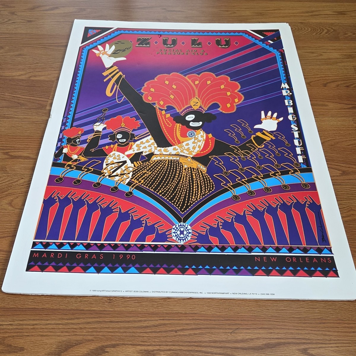 Vintage Poster Zulu Social Aid & Pleasure Club Mardi Gras New