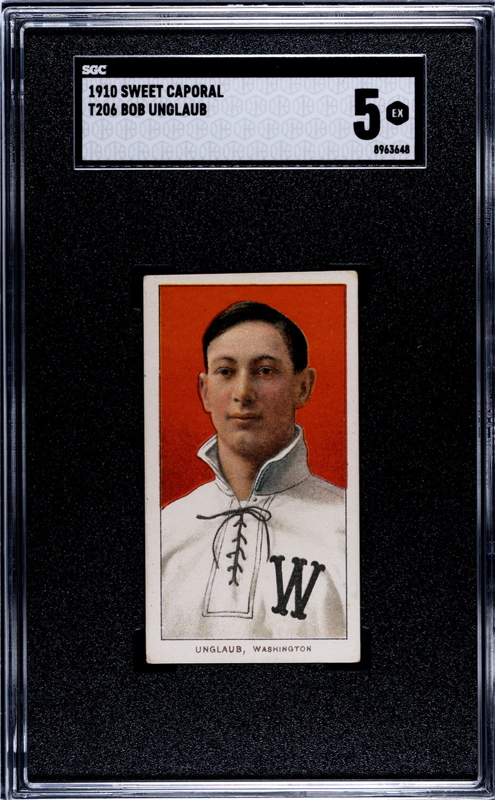 1910 T206 Bob Unglaub Sweet Caporal 350/25 SGC 5