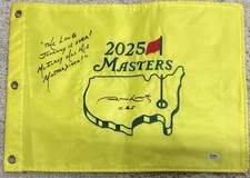 Jim Nantz Signed “The Long Journey Is Over” Mcilroy 2025 Masters Flag PSA/DNA