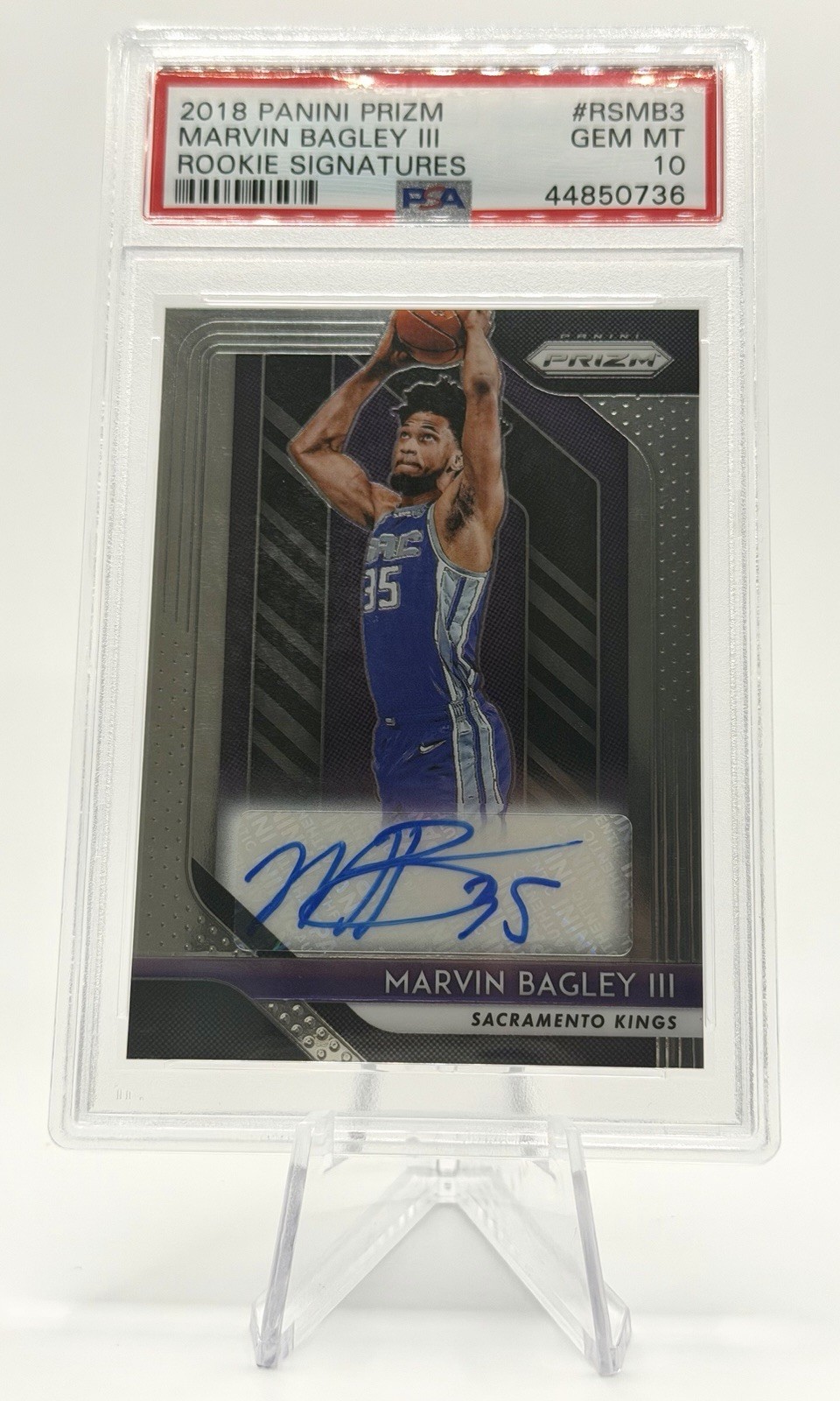 PSA 10 2018 Marvin Bagley Panini Prizm Rookie Signatures #RSMB3 Rookie RC