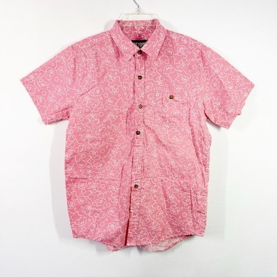 Hot Topic Pink Kirby Button Up Shirt Mens Size S Casual Nintendo Gaming Retro