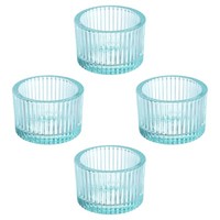 4Stk Teelichthalter, TeelichtgläSer Kerzenhalter Glas Kerzenhalter, Party, Blau