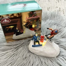 FG Square Christmas Village Accessories “Snowboarders” Lightup Figurine