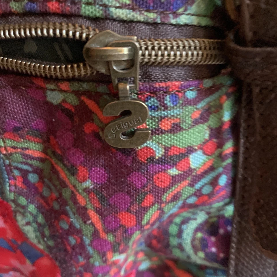 Bolso de Mano Desigual Madrid Bingin Boho Patchwork Colorido Artístico Bordado Cartera Foto 4 de 4