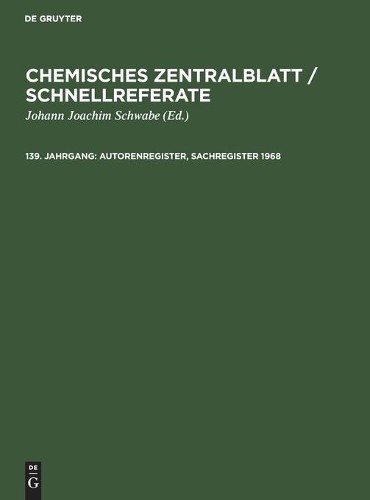 Autorenregister, Sachregister 1968 (Hardback)