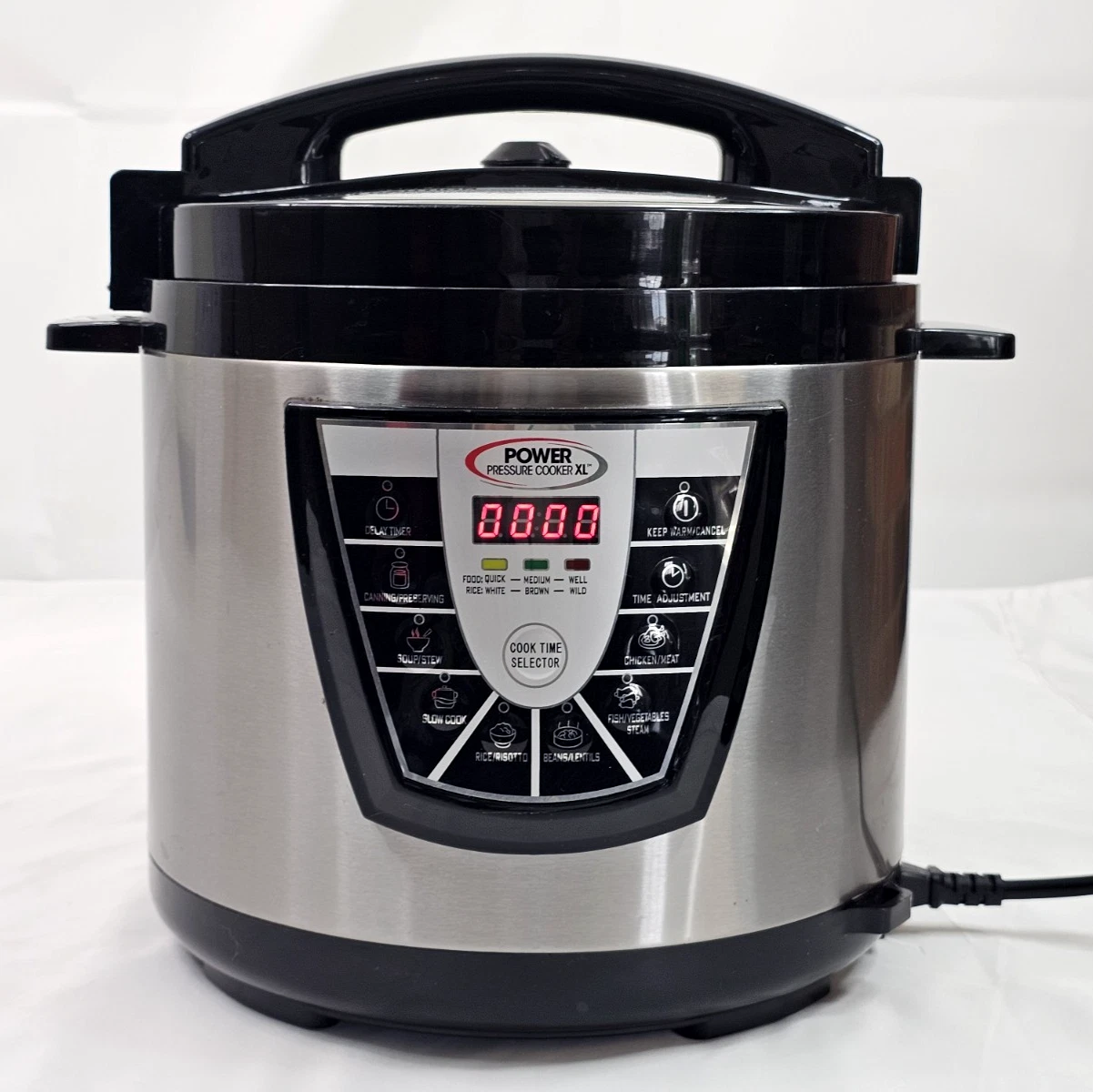 Power Pressure Cooker XL 8 Quart Silver Black PPC780 - 1300W 120V 60HZ - TESTED