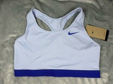NEW- Nike Swoosh Medium Support Sports Bra Size XL Racerback Blue BV3900-425
