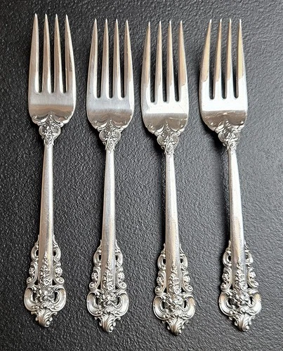 Wallace Grande Baroque Sterling Silver 4 Salad Forks 6 5/8" [Price Decrease]