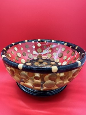 Handcrafted Wood In Resin Art Bowl Wood Balls Inlay One of a Kind Home Decor