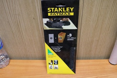 Stanley STA39007 115 x 280 mm Schleifblätter 120er Körnung 3 Stück Universalgewebe 1/2 sh