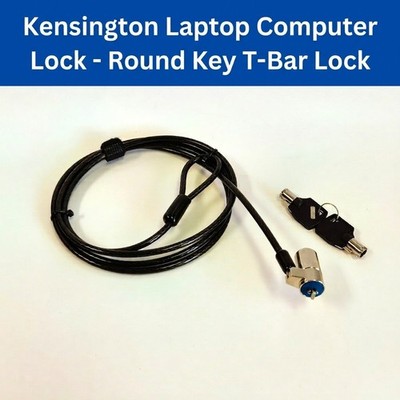 ON SALE - Kensington Laptop Computer Lock - Round Key T-Bar Lock