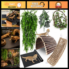 Bearded Dragon Tank Accessories - Reptile Mat, Hammock, Jungle Climber  Vines