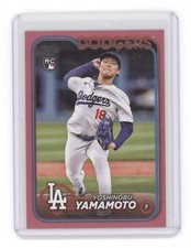 Yoshinobu Yamamoto 2024 Topps Mothers Day Hot Pink Rookie /50 RC Dodgers Q1887