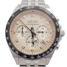 Excellent condition SEIKO Selection S Series Chronograph Quartz Watch Ivory Dial