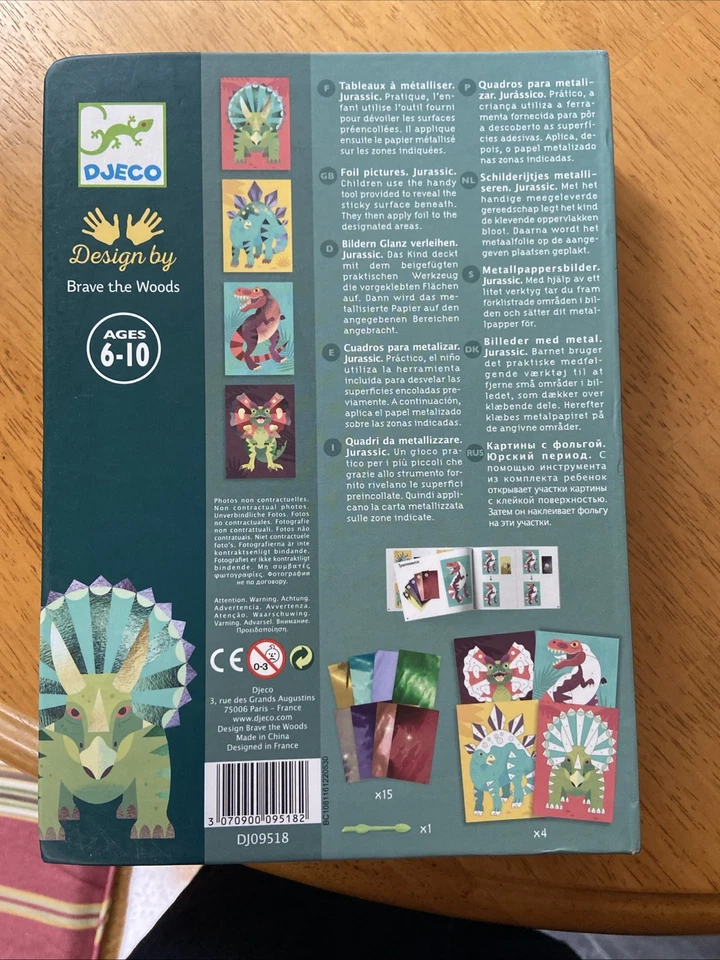Djeco Dinosaurs Foil Picture Art Set Age 6+ Includes 4 Pictures Scraper And Foil - Image 2 of 3