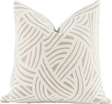 New 20x20'' inches Throw Pillow Cushion Covers Paradise Beige Color Chenille