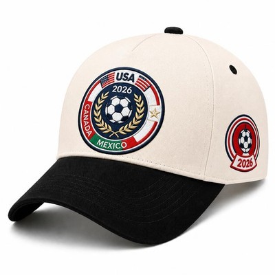 2026 World Cup Soccer Hat USA Canada Mexico Host Countries Embroidered Baseba...