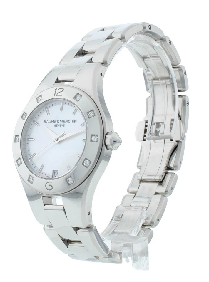 二手 Baume & Mercier Linea 32 毫米石英拖把表盘女士手表 M0A10071 — 第 3/4 张图片